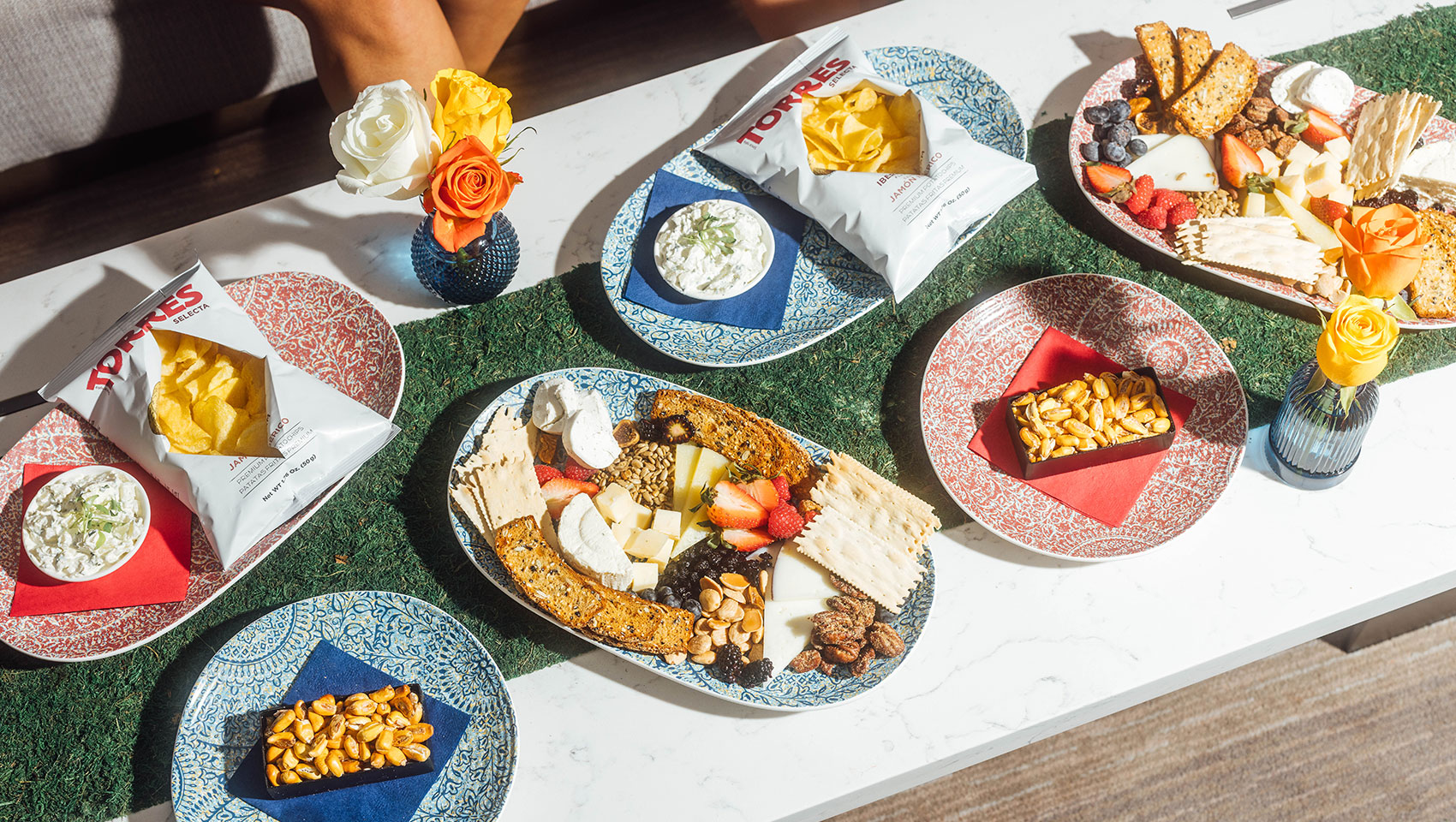 Aerial image of food spread