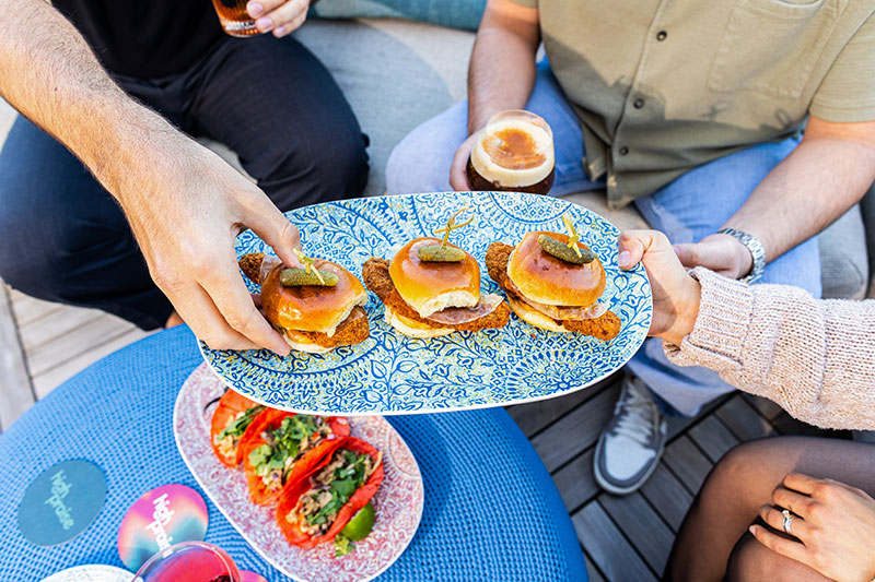 fried chicken sliders at High Praise